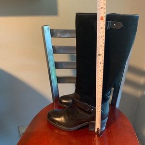 Clark’s knee high leather and suede zip up boots